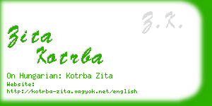 zita kotrba business card